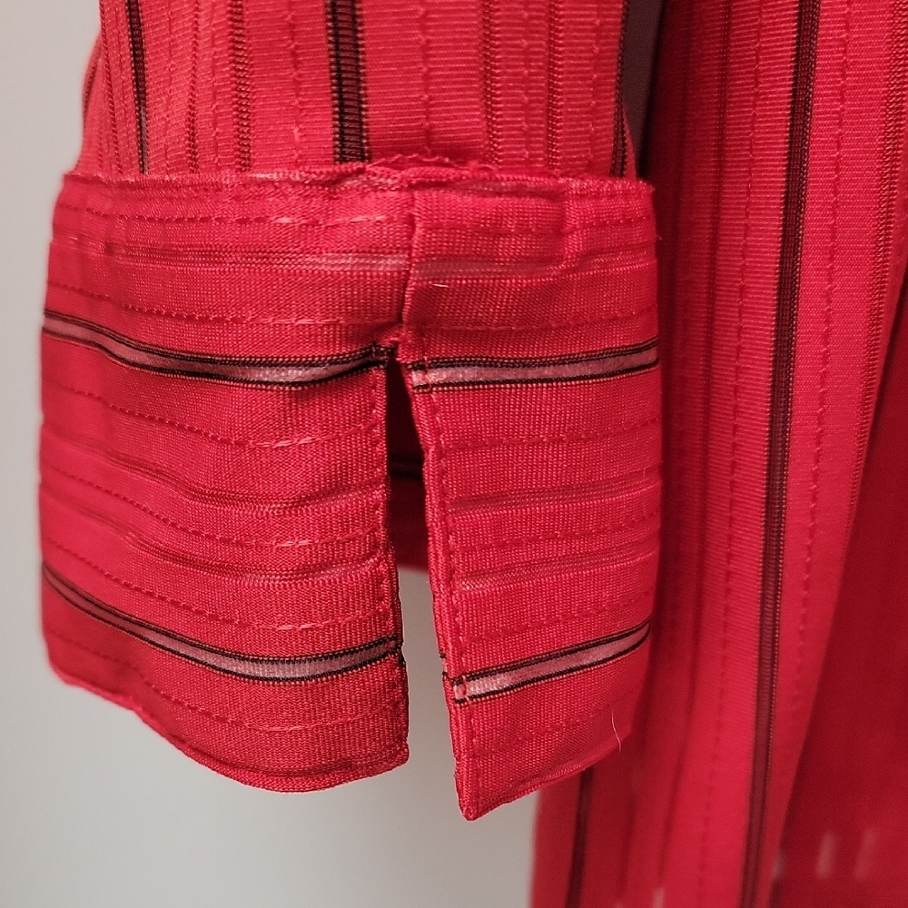 Notations Vibrant Red Top with Stripes - Picture 8 of 12